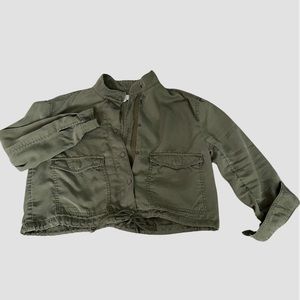 Olive green crop top jacket